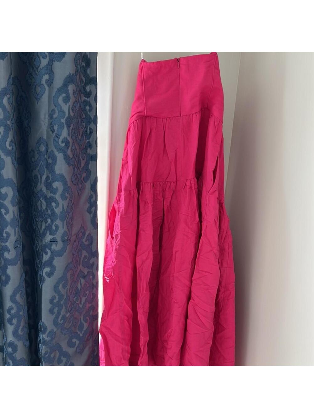 Shona Joy Joanine Strapless Ruched Midi Dress in Azalea Pink - Picture 9 of 9